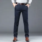 Men's Classic Stretch Casual Pants Business Office Straight Male Pants Brand Clothing Fashion Soft Cozy Trousers Solid Color - Image 4
