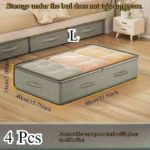 4-Pack Heavy-Duty Under-Bed Storage Bags - Foldable Opening Design Wardrobe Organizer Bags, Space-Saving - Image 7