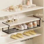 Adjustable Shoe Rack - Space Saving Shoe Organizer for Home Multi Layer Shoe Shelf with Hanging Baskets Compact Design - Image 7