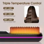 Hair Straightener Brush with LCD Display Cordless USB Charging Straightener Portable Mini Straightening Brush for Home Travel - Image 5