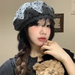 Ins Korean Polka Dot Berets Y2k Versatile Painter Berets Casual Retro Beanie Cap Spring Summer - Image 10