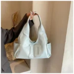 2024 New Women's Tote Bags Trendy Versatile Commuting Large Capacity One Shoulder Bag Summer Casual Solid Color Female Handbags - Image 24