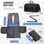 Travel Bag for Men, Convertible Carry on Garment Duffel Bag,Weekender Bag Hanging Suitcase Suit Business Travel Bag Clothing Bag - Image 5