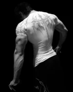 New Summer GYM T-shirt Men's Gothic Print Muscle Tee High Elasticity And Quick Drying Exercise For Bodybuilding Training T-shirt - Image 8