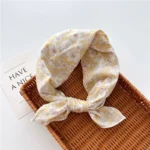 Floral Polka Dot Square Scarf Cotton Scarves Headband Headscarf Decoration Women Flower Kerchief Neckerchief Head Wrap Bandanas - Image 48