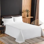 One Single Bed Sheet (Excluding Pillowcases and Pillow Inserts) Made of Washed Material, Pure White, Suitable for Hotels, Guesthouses, and Home Use for Single or Double Beds - Image 5