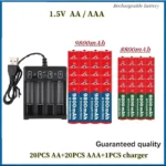 NEW 1.5V AA9800mAh+AAA8800mAh+USBcharger 1.5V, Rechargeable Nickel Hydrogen Battery, Used for Electronic Toys,  Camera Batteries - Image 8