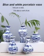 Ceramics Flower Vase Decoration Home Blue And White Vases For Wedding Decor Living Room Ornaments Table Desktop Retro Art Crafts - Image 9