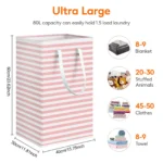 75L Large Collapsible Laundry Baskets with Handle Household Clothes Storage Basket Dirty Laundry Toys Storage Organization - Image 9