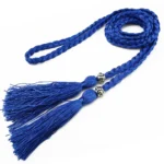 Women 160cm Bow Dress Woven Rope Tassle Waist Rope Waist Chain Braided Belts Tassles Belts - Image 8