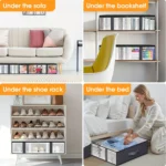 4 Pack Under Bed Storage Containers Blanket Storage Bag Shoe Storage and Organization Space-Saving Bedding Organizer for Bedroom - Image 10