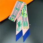 Fashion Women Hair Scarf 2024 New Brand Design Luxury Silk Scarf Fashion Print Headband Skinny Bag Scarves Neckerchief - Image 52