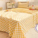Bed Sheets Plaid Non-slip Comfortable Washed Twin Queen Full Size Nordic Style Universal Bedspread Simple Durable Antibacterial - Image 24