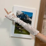 Ladies' Gloves, Long Hook-Finger Tinted Gloves, Ball Gloves, Bride's Wedding Dress Gloves, Sun-Protective Fashion Gloves C101 - Image 20