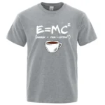 Summer Men T-shirt Cotton Blend Casual Funny Energy=Milk+Coffee Print Men Cool Loose O-neck Tops For Men Short Sleeve Male Tees - Image 4