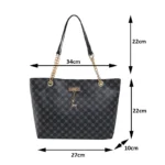 New Presbyopia Handbag Texture Soft Leather Large Capacity Tote Women Bag With Hanging Accessories Shoulder Bag - Image 6
