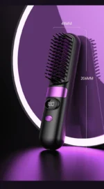 3-in-1 Hair Straightener Brush, Compact & Portable for Home and Travel, 4-Speed Fast Heating Styling Helper - Image 22