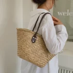 Handmade Women's Shoulder Bag Large Capacity Handbags Bohemian Summer Straw Beach Bag Female Shopper Basket Woven Tote Bags - Image 3