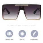 New stylish sunglasses with oversized frames, trendy metal design, perfect for fashion shows and cool street style. - Image 2