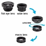 3in1 Fisheye Wide Angle Micro Camera Lens for iPhone Xiaomi Redmi 3in1 Zoom Fish Eye Len on Smartphone Lenses with Phone Clip - Image 3
