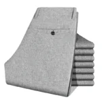 Daily Versatile Male Formal Trousers Stable Waist Breathable Linen Textured Fabric Office Wedding Multi Scene Long Pants - Image 17