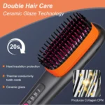 Hair Straightening Brush Portable Home Negative Ion Straightener with Multi-Heat Settings 3-Temp Ceramic Damage-Free Styling - Image 10