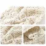 Women's Knitted Hats Japanese Handmade Woven Solid Color Simple Fashionable Sweet Verstaile Hats Hollowed Out Retro Pile Hats - Image 8