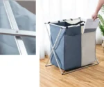 Dirty Clothes Storage Basket Three Grids Organizer Foldable Large Laundry Basket Waterproof Home Laundry Basket - Image 14