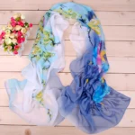 New Peony Flower Women's Printed Chiffon Long Scarves Wholesale Yiwu Autumn and Winter Scarves Small Scarves - Image 24
