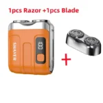 Mini Electric Smart Shaver Household Car Shaver Digital Display Dual Blade Rechargeable Shaver Powerful Beard Trimmer Tool - Image 9