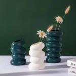 Nordic Vases Pure White Plastic Vases Imitation Ceramic Flower Vases Desktop Flowerpot Wedding Decor Home Ornament - Image 35