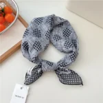 55cm Flower Floral Print Square Scarf Neckerchief Fashion Scarves Kerchief Bandanas Headscarf Hair Ribbon Accessories for Women - Image 27