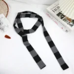 2024 Women Harajuku Cotton Scarves Y2k Black Grey Stripe Long Scarves 180cm Thin Long Decorative Neckerchief Fashion Streetwear - Image 39