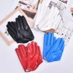 Sexy Leather Gloves For Women Half Palm PU Leather Gloves Party Show Performance Dance Gloves - Image 3
