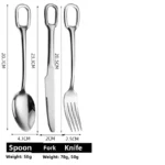 Western Dining Utensils Three-Piece Set Steak Knife Fork Soup Spoon Stainless Steel Cutlery Dishwasher Safe Dinnerware Set - Image 21