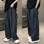 Men's Trendy Casual Trousers New Thin Style Summer Simple Drapey Versatile Trousers Loose - Image 6
