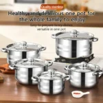 5pcs cookware set   of stainless steel pots,,  stainless steel cooking pot,  suitable for induction cookers and gas stoves，