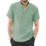 Men's Short Sleeve T-shirt Cotton and Linen Casual Men T-shirts Solid Color Summer Shirt Male Cozy Breathable - Image 10