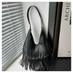 Large Capacity Casual Solid Retro Tassel Tote Bags Hot Sale Versatile Underarm Women's Bag Concise Advanced Sense Shoulder Bags - Image 39