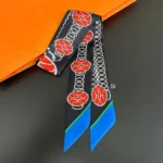Fashion Women Hair Scarf 2024 New Brand Design Luxury Silk Scarf Fashion Print Headband Skinny Bag Scarves Neckerchief - Image 24
