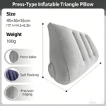 Triangular Travel Pillow Inflatable Office Neck Lumbar Support Pillow Thickened Flocking Leg Rest Pillow for Air Travel - Image 6