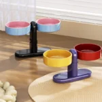 Pet supplies: Cat bowls/water bowls, dog bowls, tip-over resistant pet bowls, height adjustable. - Image 4