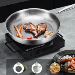 10”/11”/12” Tri-Ply Stainless Steel Frying Pan 3-layer Kitchen Cooking pans Fast Heating Chef's pan with Ergonomic Handles - Image 5