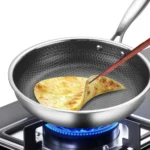 Stainless Steel Frying Pan Honeycomb Non Stick Frying Pan Easy To Clean Kitchen Wokes Pans Suitable for Fried Egg Steak