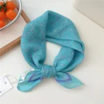 55cm Flower Floral Print Square Scarf Neckerchief Fashion Scarves Kerchief Bandanas Headscarf Hair Ribbon Accessories for Women - Image 17