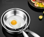 16cm/20cm Frying Pan Stainless Steel Frying Pan Non Coated Flat Bottom Household Cooking Steak Omelet Pan General - Image 12
