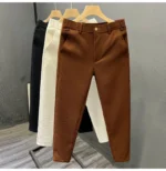 Casual Slim Fit Men's West Pants Thin Non-Ironed Business Suit Pants Comfortable Lightweight Breathable Cotton Summer Leisure... - Image 12