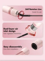 Hair dryer brush detachable 5-in-1 styling and drying system for quick drying, curl smoothing and styling, straightening brush - Image 11