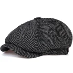 Retro Newsboy Caps Men British Painters Hats Autumn Winter Berets Herringbone Flat Cap Hip Hop Berets - Image 2