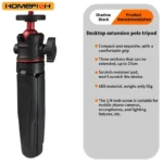 Portable extendable tripod for DSLR cameras, mobile phones, and desktops. Handle for live streaming. - Image 2